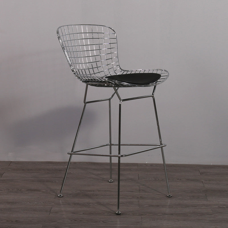 Contemporary Metal Barstools Indoor Bar Stool with Low Back and Footrest Clearhalo 'Bar Furniture' 'Bar Stools' 'bar_stools' 'furn' 'furn_bar_stools' 'furniture_bar_stools' 'Kitchen & Dining Furniture' 'kitchen&dining_furn' 'kitchen' 'kitchen_furn' Furniture' 4611463