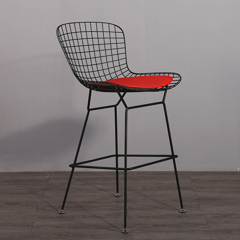 Contemporary Metal Barstools Indoor Bar Stool with Low Back and Footrest Clearhalo 'Bar Furniture' 'Bar Stools' 'bar_stools' 'furn' 'furn_bar_stools' 'furniture_bar_stools' 'Kitchen & Dining Furniture' 'kitchen&dining_furn' 'kitchen' 'kitchen_furn' Furniture' 4611465