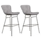 Contemporary Metal Barstools Indoor Bar Stool with Low Back and Footrest Silver Gray 2 Piece Set Clearhalo 'Bar Furniture' 'Bar Stools' 'bar_stools' 'furn' 'furn_bar_stools' 'furniture_bar_stools' 'Kitchen & Dining Furniture' 'kitchen&dining_furn' 'kitchen' 'kitchen_furn' Furniture' 4611475