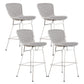 Contemporary Metal Barstools Indoor Bar Stool with Low Back and Footrest White Gray 4 Piece Set Clearhalo 'Bar Furniture' 'Bar Stools' 'bar_stools' 'furn' 'furn_bar_stools' 'furniture_bar_stools' 'Kitchen & Dining Furniture' 'kitchen&dining_furn' 'kitchen' 'kitchen_furn' Furniture' 4611480
