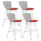 Contemporary Metal Barstools Indoor Bar Stool with Low Back and Footrest White Red 4 Piece Set Clearhalo 'Bar Furniture' 'Bar Stools' 'bar_stools' 'furn' 'furn_bar_stools' 'furniture_bar_stools' 'Kitchen & Dining Furniture' 'kitchen&dining_furn' 'kitchen' 'kitchen_furn' Furniture' 4611481