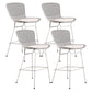 Contemporary Metal Barstools Indoor Bar Stool with Low Back and Footrest White White 4 Piece Set Clearhalo 'Bar Furniture' 'Bar Stools' 'bar_stools' 'furn' 'furn_bar_stools' 'furniture_bar_stools' 'Kitchen & Dining Furniture' 'kitchen&dining_furn' 'kitchen' 'kitchen_furn' Furniture' 4611482