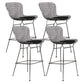 Contemporary Metal Barstools Indoor Bar Stool with Low Back and Footrest Silver Black 4 Piece Set Clearhalo 'Bar Furniture' 'Bar Stools' 'bar_stools' 'furn' 'furn_bar_stools' 'furniture_bar_stools' 'Kitchen & Dining Furniture' 'kitchen&dining_furn' 'kitchen' 'kitchen_furn' Furniture' 4611486