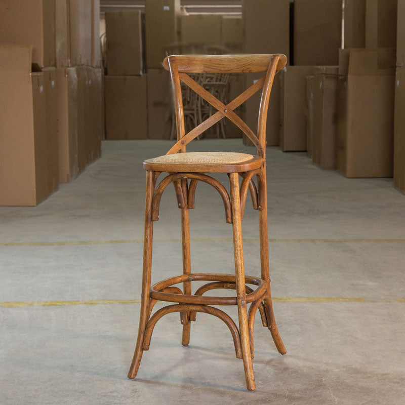 Contemporary Solid Wood Bar Stool Bristol Bar Stool with Wood Seat and Footrest Brown Clearhalo 'Bar Furniture' 'Bar Stools' 'bar_stools' 'furn' 'furn_bar_stools' 'furniture_bar_stools' 'Kitchen & Dining Furniture' 'kitchen&dining_furn' 'kitchen' 'kitchen_furn' Furniture' 4611547