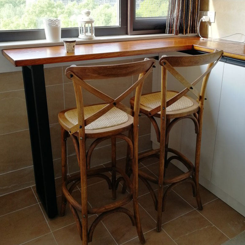 Contemporary Solid Wood Bar Stool Bristol Bar Stool with Wood Seat and Footrest Clearhalo 'Bar Furniture' 'Bar Stools' 'bar_stools' 'furn' 'furn_bar_stools' 'furniture_bar_stools' 'Kitchen & Dining Furniture' 'kitchen&dining_furn' 'kitchen' 'kitchen_furn' Furniture' 4611551