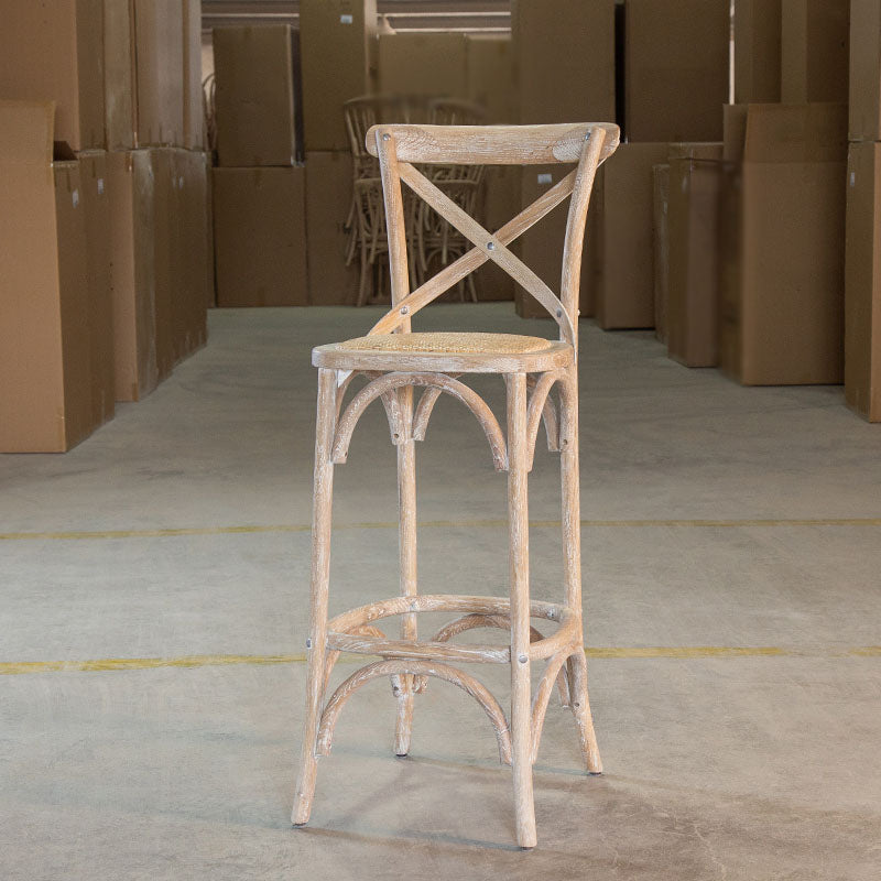 Contemporary Solid Wood Bar Stool Bristol Bar Stool with Wood Seat and Footrest White Clearhalo 'Bar Furniture' 'Bar Stools' 'bar_stools' 'furn' 'furn_bar_stools' 'furniture_bar_stools' 'Kitchen & Dining Furniture' 'kitchen&dining_furn' 'kitchen' 'kitchen_furn' Furniture' 4611552