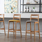Contemporary Solid Wood Bar Stool Indoor Bar Stool with Footrest and Low Back Clearhalo 'Bar Furniture' 'Bar Stools' 'bar_stools' 'furn' 'furn_bar_stools' 'furniture_bar_stools' 'Kitchen & Dining Furniture' 'kitchen&dining_furn' 'kitchen' 'kitchen_furn' Furniture' 4611584