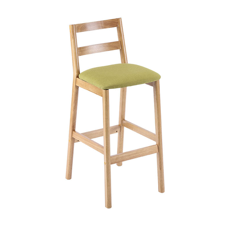Contemporary Solid Wood Bar Stool Indoor Bar Stool with Footrest and Low Back Green 1 Piece Clearhalo 'Bar Furniture' 'Bar Stools' 'bar_stools' 'furn' 'furn_bar_stools' 'furniture_bar_stools' 'Kitchen & Dining Furniture' 'kitchen&dining_furn' 'kitchen' 'kitchen_furn' Furniture' 4611585