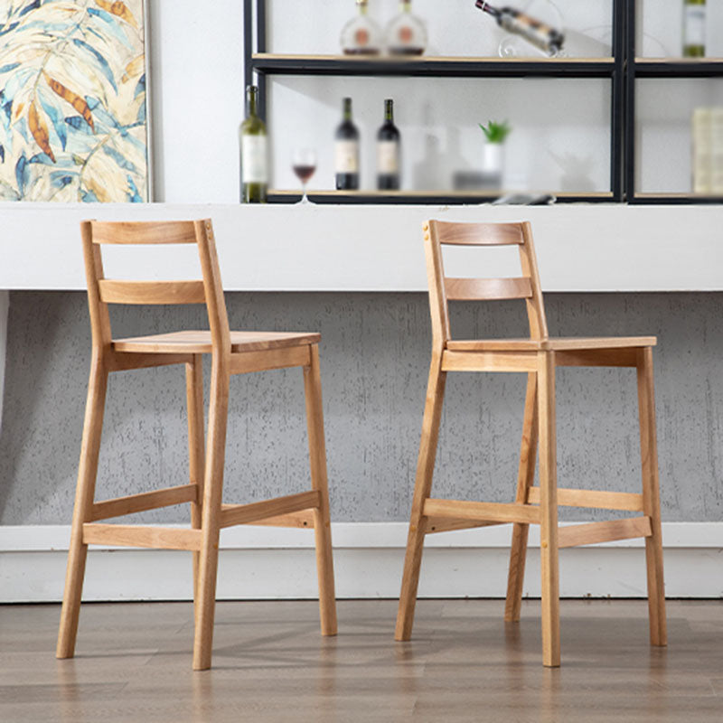 Contemporary Solid Wood Bar Stool Indoor Bar Stool with Footrest and Low Back Clearhalo 'Bar Furniture' 'Bar Stools' 'bar_stools' 'furn' 'furn_bar_stools' 'furniture_bar_stools' 'Kitchen & Dining Furniture' 'kitchen&dining_furn' 'kitchen' 'kitchen_furn' Furniture' 4611586