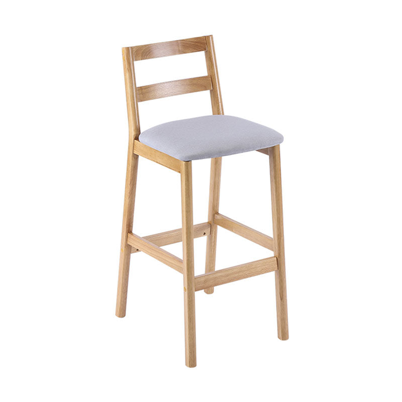 Contemporary Solid Wood Bar Stool Indoor Bar Stool with Footrest and Low Back Light Gray 1 Piece Clearhalo 'Bar Furniture' 'Bar Stools' 'bar_stools' 'furn' 'furn_bar_stools' 'furniture_bar_stools' 'Kitchen & Dining Furniture' 'kitchen&dining_furn' 'kitchen' 'kitchen_furn' Furniture' 4611588