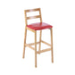Contemporary Solid Wood Bar Stool Indoor Bar Stool with Footrest and Low Back Red 1 Piece Clearhalo 'Bar Furniture' 'Bar Stools' 'bar_stools' 'furn' 'furn_bar_stools' 'furniture_bar_stools' 'Kitchen & Dining Furniture' 'kitchen&dining_furn' 'kitchen' 'kitchen_furn' Furniture' 4611594
