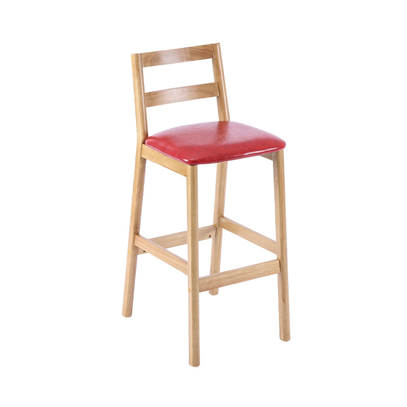 Contemporary Solid Wood Bar Stool Indoor Bar Stool with Footrest and Low Back Red 1 Piece Clearhalo 'Bar Furniture' 'Bar Stools' 'bar_stools' 'furn' 'furn_bar_stools' 'furniture_bar_stools' 'Kitchen & Dining Furniture' 'kitchen&dining_furn' 'kitchen' 'kitchen_furn' Furniture' 4611594