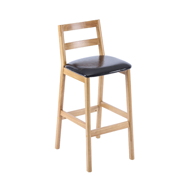 Contemporary Solid Wood Bar Stool Indoor Bar Stool with Footrest and Low Back Black 1 Piece Clearhalo 'Bar Furniture' 'Bar Stools' 'bar_stools' 'furn' 'furn_bar_stools' 'furniture_bar_stools' 'Kitchen & Dining Furniture' 'kitchen&dining_furn' 'kitchen' 'kitchen_furn' Furniture' 4611596
