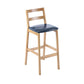 Contemporary Solid Wood Bar Stool Indoor Bar Stool with Footrest and Low Back Dark Blue 1 Piece Clearhalo 'Bar Furniture' 'Bar Stools' 'bar_stools' 'furn' 'furn_bar_stools' 'furniture_bar_stools' 'Kitchen & Dining Furniture' 'kitchen&dining_furn' 'kitchen' 'kitchen_furn' Furniture' 4611598