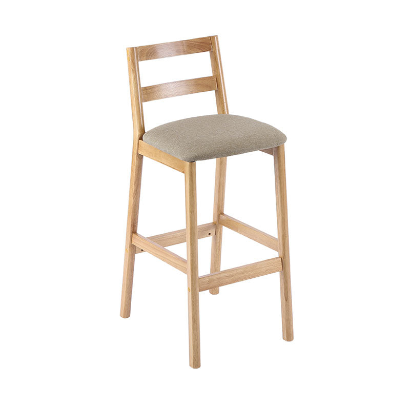 Contemporary Solid Wood Bar Stool Indoor Bar Stool with Footrest and Low Back Khaki 1 Piece Clearhalo 'Bar Furniture' 'Bar Stools' 'bar_stools' 'furn' 'furn_bar_stools' 'furniture_bar_stools' 'Kitchen & Dining Furniture' 'kitchen&dining_furn' 'kitchen' 'kitchen_furn' Furniture' 4611601