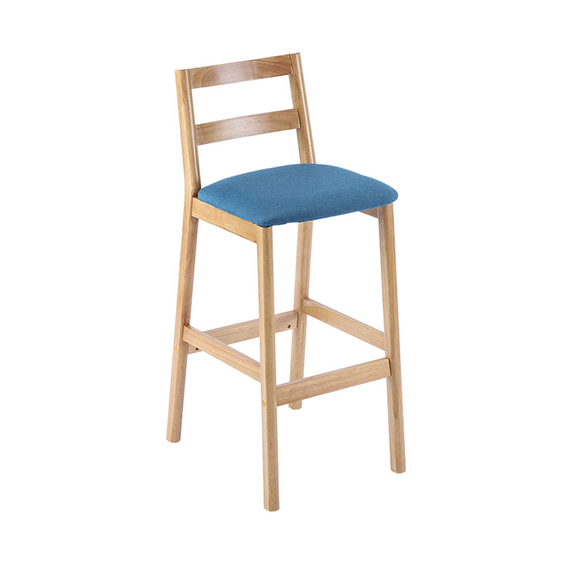 Contemporary Solid Wood Bar Stool Indoor Bar Stool with Footrest and Low Back Blue 1 Piece Clearhalo 'Bar Furniture' 'Bar Stools' 'bar_stools' 'furn' 'furn_bar_stools' 'furniture_bar_stools' 'Kitchen & Dining Furniture' 'kitchen&dining_furn' 'kitchen' 'kitchen_furn' Furniture' 4611604
