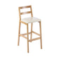 Contemporary Solid Wood Bar Stool Indoor Bar Stool with Footrest and Low Back Off-White 1 Piece Clearhalo 'Bar Furniture' 'Bar Stools' 'bar_stools' 'furn' 'furn_bar_stools' 'furniture_bar_stools' 'Kitchen & Dining Furniture' 'kitchen&dining_furn' 'kitchen' 'kitchen_furn' Furniture' 4611605