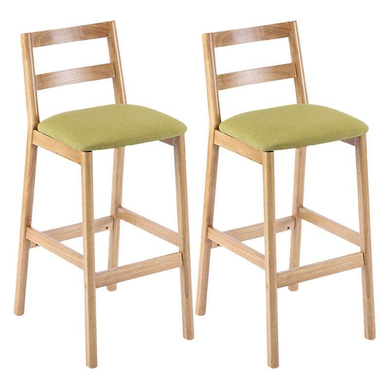 Contemporary Solid Wood Bar Stool Indoor Bar Stool with Footrest and Low Back Green 2 Piece Set Clearhalo 'Bar Furniture' 'Bar Stools' 'bar_stools' 'furn' 'furn_bar_stools' 'furniture_bar_stools' 'Kitchen & Dining Furniture' 'kitchen&dining_furn' 'kitchen' 'kitchen_furn' Furniture' 4611607