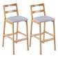 Contemporary Solid Wood Bar Stool Indoor Bar Stool with Footrest and Low Back Light Gray 2 Piece Set Clearhalo 'Bar Furniture' 'Bar Stools' 'bar_stools' 'furn' 'furn_bar_stools' 'furniture_bar_stools' 'Kitchen & Dining Furniture' 'kitchen&dining_furn' 'kitchen' 'kitchen_furn' Furniture' 4611609