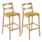 Contemporary Solid Wood Bar Stool Indoor Bar Stool with Footrest and Low Back Yellow 2 Piece Set Clearhalo 'Bar Furniture' 'Bar Stools' 'bar_stools' 'furn' 'furn_bar_stools' 'furniture_bar_stools' 'Kitchen & Dining Furniture' 'kitchen&dining_furn' 'kitchen' 'kitchen_furn' Furniture' 4611610