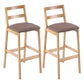 Contemporary Solid Wood Bar Stool Indoor Bar Stool with Footrest and Low Back Coffee 2 Piece Set Clearhalo 'Bar Furniture' 'Bar Stools' 'bar_stools' 'furn' 'furn_bar_stools' 'furniture_bar_stools' 'Kitchen & Dining Furniture' 'kitchen&dining_furn' 'kitchen' 'kitchen_furn' Furniture' 4611611