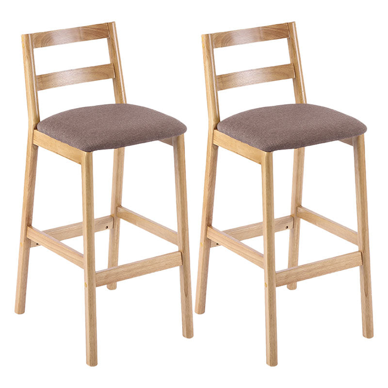 Contemporary Solid Wood Bar Stool Indoor Bar Stool with Footrest and Low Back Coffee 2 Piece Set Clearhalo 'Bar Furniture' 'Bar Stools' 'bar_stools' 'furn' 'furn_bar_stools' 'furniture_bar_stools' 'Kitchen & Dining Furniture' 'kitchen&dining_furn' 'kitchen' 'kitchen_furn' Furniture' 4611611