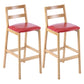 Contemporary Solid Wood Bar Stool Indoor Bar Stool with Footrest and Low Back Red 2 Piece Set Clearhalo 'Bar Furniture' 'Bar Stools' 'bar_stools' 'furn' 'furn_bar_stools' 'furniture_bar_stools' 'Kitchen & Dining Furniture' 'kitchen&dining_furn' 'kitchen' 'kitchen_furn' Furniture' 4611612