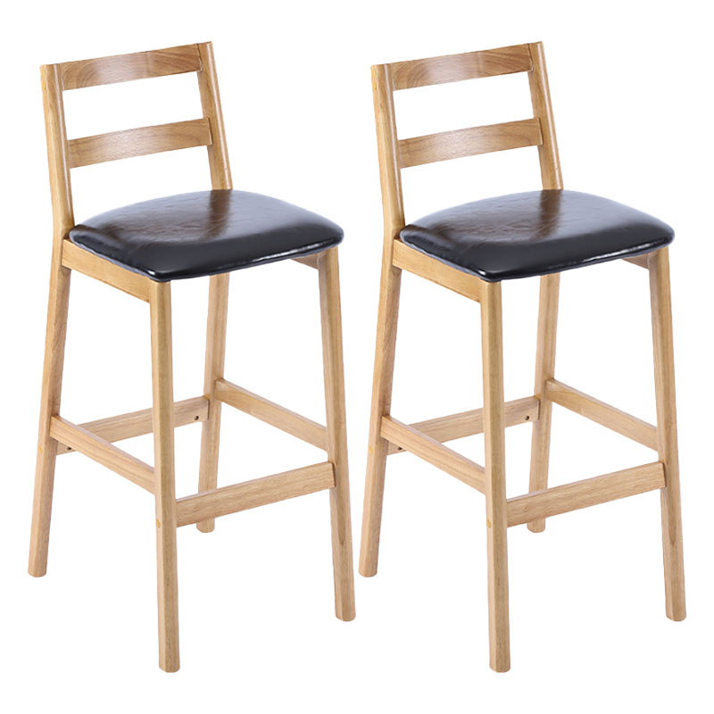 Contemporary Solid Wood Bar Stool Indoor Bar Stool with Footrest and Low Back Black 2 Piece Set Clearhalo 'Bar Furniture' 'Bar Stools' 'bar_stools' 'furn' 'furn_bar_stools' 'furniture_bar_stools' 'Kitchen & Dining Furniture' 'kitchen&dining_furn' 'kitchen' 'kitchen_furn' Furniture' 4611613
