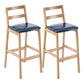 Contemporary Solid Wood Bar Stool Indoor Bar Stool with Footrest and Low Back Dark Blue 2 Piece Set Clearhalo 'Bar Furniture' 'Bar Stools' 'bar_stools' 'furn' 'furn_bar_stools' 'furniture_bar_stools' 'Kitchen & Dining Furniture' 'kitchen&dining_furn' 'kitchen' 'kitchen_furn' Furniture' 4611614