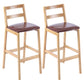 Contemporary Solid Wood Bar Stool Indoor Bar Stool with Footrest and Low Back Brown 2 Piece Set Clearhalo 'Bar Furniture' 'Bar Stools' 'bar_stools' 'furn' 'furn_bar_stools' 'furniture_bar_stools' 'Kitchen & Dining Furniture' 'kitchen&dining_furn' 'kitchen' 'kitchen_furn' Furniture' 4611616