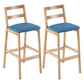 Contemporary Solid Wood Bar Stool Indoor Bar Stool with Footrest and Low Back Blue 2 Piece Set Clearhalo 'Bar Furniture' 'Bar Stools' 'bar_stools' 'furn' 'furn_bar_stools' 'furniture_bar_stools' 'Kitchen & Dining Furniture' 'kitchen&dining_furn' 'kitchen' 'kitchen_furn' Furniture' 4611617