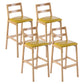Contemporary Solid Wood Bar Stool Indoor Bar Stool with Footrest and Low Back Yellow 4 Piece Set Clearhalo 'Bar Furniture' 'Bar Stools' 'bar_stools' 'furn' 'furn_bar_stools' 'furniture_bar_stools' 'Kitchen & Dining Furniture' 'kitchen&dining_furn' 'kitchen' 'kitchen_furn' Furniture' 4611623