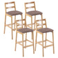 Contemporary Solid Wood Bar Stool Indoor Bar Stool with Footrest and Low Back Coffee 4 Piece Set Clearhalo 'Bar Furniture' 'Bar Stools' 'bar_stools' 'furn' 'furn_bar_stools' 'furniture_bar_stools' 'Kitchen & Dining Furniture' 'kitchen&dining_furn' 'kitchen' 'kitchen_furn' Furniture' 4611624