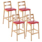 Contemporary Solid Wood Bar Stool Indoor Bar Stool with Footrest and Low Back Red 4 Piece Set Clearhalo 'Bar Furniture' 'Bar Stools' 'bar_stools' 'furn' 'furn_bar_stools' 'furniture_bar_stools' 'Kitchen & Dining Furniture' 'kitchen&dining_furn' 'kitchen' 'kitchen_furn' Furniture' 4611625