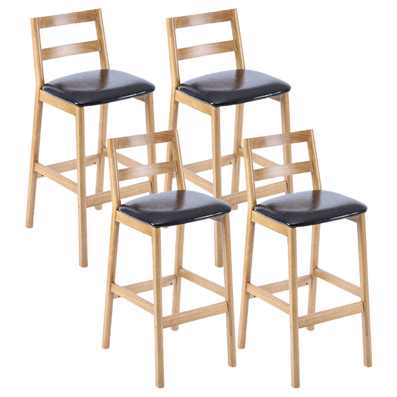 Contemporary Solid Wood Bar Stool Indoor Bar Stool with Footrest and Low Back Black 4 Piece Set Clearhalo 'Bar Furniture' 'Bar Stools' 'bar_stools' 'furn' 'furn_bar_stools' 'furniture_bar_stools' 'Kitchen & Dining Furniture' 'kitchen&dining_furn' 'kitchen' 'kitchen_furn' Furniture' 4611626