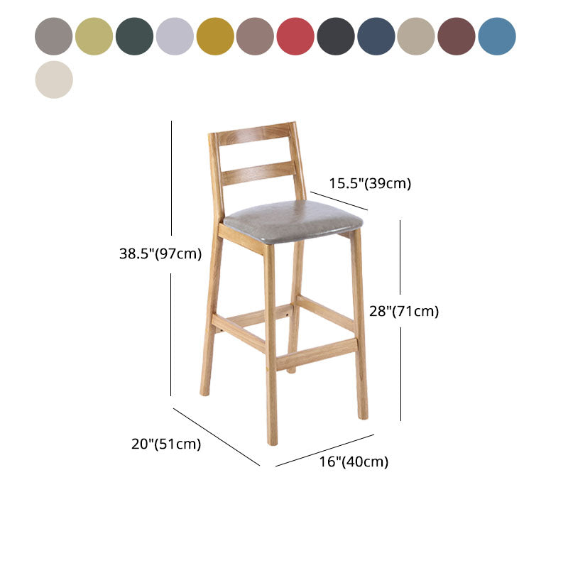 Contemporary Solid Wood Bar Stool Indoor Bar Stool with Footrest and Low Back Clearhalo 'Bar Furniture' 'Bar Stools' 'bar_stools' 'furn' 'furn_bar_stools' 'furniture_bar_stools' 'Kitchen & Dining Furniture' 'kitchen&dining_furn' 'kitchen' 'kitchen_furn' Furniture' 4611632