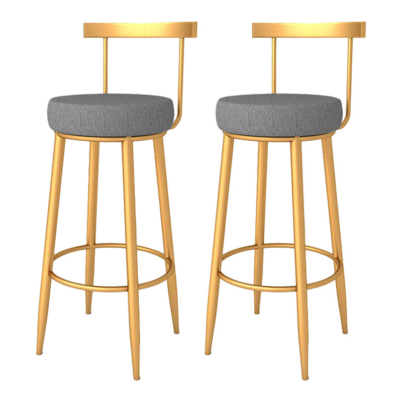 Modern Style Metal Bar Stool with Footrest and Low Back Casual Bar Stool Dark Gray 2 Piece Set Clearhalo 'Bar Furniture' 'Bar Stools' 'bar_stools' 'furn' 'furn_bar_stools' 'furniture_bar_stools' 'Kitchen & Dining Furniture' 'kitchen&dining_furn' 'kitchen' 'kitchen_furn' Furniture' 4611634