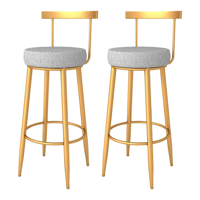 Modern Style Metal Bar Stool with Footrest and Low Back Casual Bar Stool Light Gray 2 Piece Set Clearhalo 'Bar Furniture' 'Bar Stools' 'bar_stools' 'furn' 'furn_bar_stools' 'furniture_bar_stools' 'Kitchen & Dining Furniture' 'kitchen&dining_furn' 'kitchen' 'kitchen_furn' Furniture' 4611635
