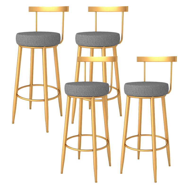 Modern Style Metal Bar Stool with Footrest and Low Back Casual Bar Stool Dark Gray 4 Piece Set Clearhalo 'Bar Furniture' 'Bar Stools' 'bar_stools' 'furn' 'furn_bar_stools' 'furniture_bar_stools' 'Kitchen & Dining Furniture' 'kitchen&dining_furn' 'kitchen' 'kitchen_furn' Furniture' 4611637