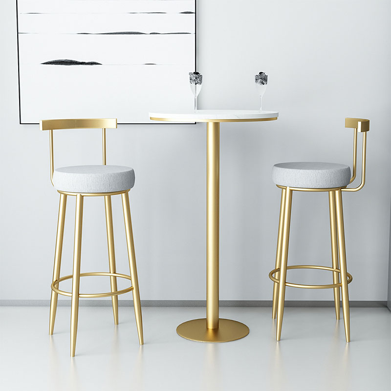 Modern Style Metal Bar Stool with Footrest and Low Back Casual Bar Stool Clearhalo 'Bar Furniture' 'Bar Stools' 'bar_stools' 'furn' 'furn_bar_stools' 'furniture_bar_stools' 'Kitchen & Dining Furniture' 'kitchen&dining_furn' 'kitchen' 'kitchen_furn' Furniture' 4611640