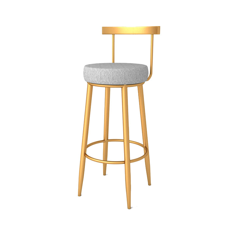 Modern Style Metal Bar Stool with Footrest and Low Back Casual Bar Stool Clearhalo 'Bar Furniture' 'Bar Stools' 'bar_stools' 'furn' 'furn_bar_stools' 'furniture_bar_stools' 'Kitchen & Dining Furniture' 'kitchen&dining_furn' 'kitchen' 'kitchen_furn' Furniture' 4611641