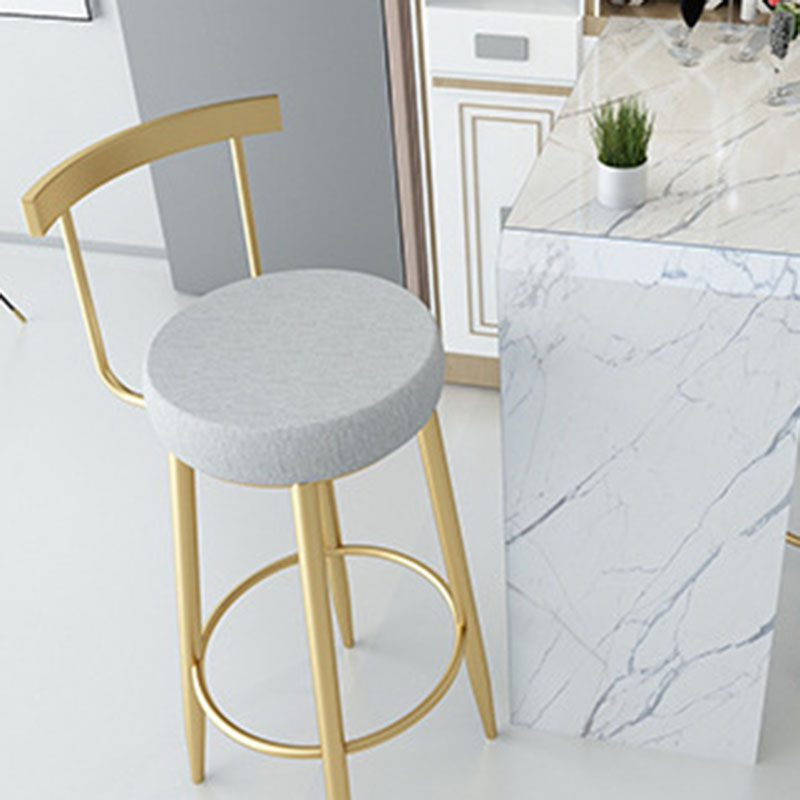 Modern Style Metal Bar Stool with Footrest and Low Back Casual Bar Stool Clearhalo 'Bar Furniture' 'Bar Stools' 'bar_stools' 'furn' 'furn_bar_stools' 'furniture_bar_stools' 'Kitchen & Dining Furniture' 'kitchen&dining_furn' 'kitchen' 'kitchen_furn' Furniture' 4611650