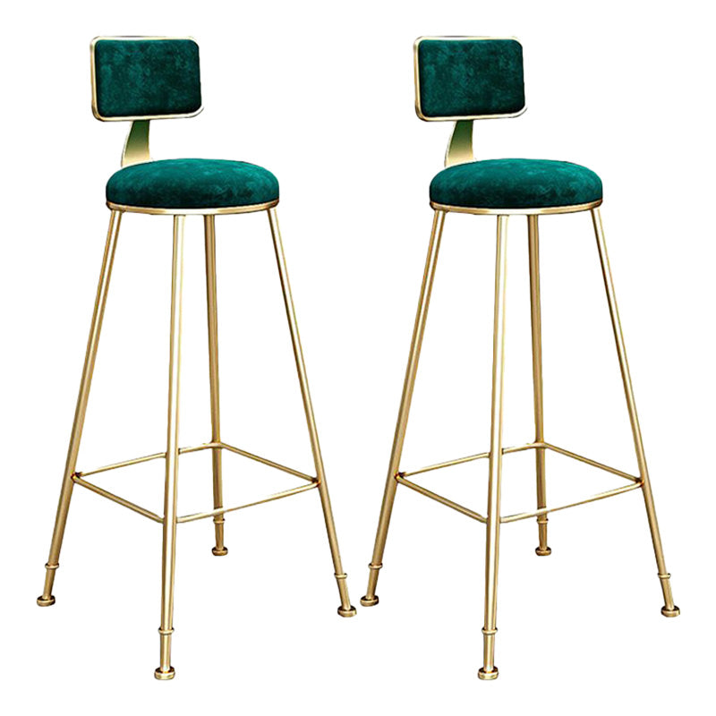 Modern Style Metal Bar Stool with Footrest and Low Back Bistro Lounge Bar Stool Green 2 Piece Set Clearhalo 'Bar Furniture' 'Bar Stools' 'bar_stools' 'furn' 'furn_bar_stools' 'furniture_bar_stools' 'Kitchen & Dining Furniture' 'kitchen&dining_furn' 'kitchen' 'kitchen_furn' Furniture' 4611655