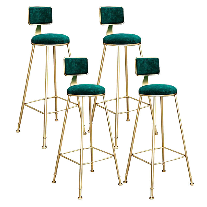 Modern Style Metal Bar Stool with Footrest and Low Back Bistro Lounge Bar Stool Green 4 Piece Set Clearhalo 'Bar Furniture' 'Bar Stools' 'bar_stools' 'furn' 'furn_bar_stools' 'furniture_bar_stools' 'Kitchen & Dining Furniture' 'kitchen&dining_furn' 'kitchen' 'kitchen_furn' Furniture' 4611660