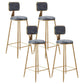 Modern Style Metal Bar Stool with Footrest and Low Back Bistro Lounge Bar Stool Grey 4 Piece Set Clearhalo 'Bar Furniture' 'Bar Stools' 'bar_stools' 'furn' 'furn_bar_stools' 'furniture_bar_stools' 'Kitchen & Dining Furniture' 'kitchen&dining_furn' 'kitchen' 'kitchen_furn' Furniture' 4611664