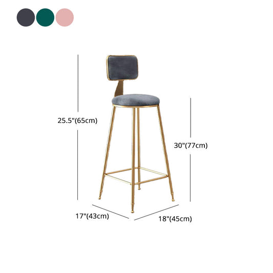 Modern Style Metal Bar Stool with Footrest and Low Back Bistro Lounge Bar Stool Clearhalo 'Bar Furniture' 'Bar Stools' 'bar_stools' 'furn' 'furn_bar_stools' 'furniture_bar_stools' 'Kitchen & Dining Furniture' 'kitchen&dining_furn' 'kitchen' 'kitchen_furn' Furniture' 4611674