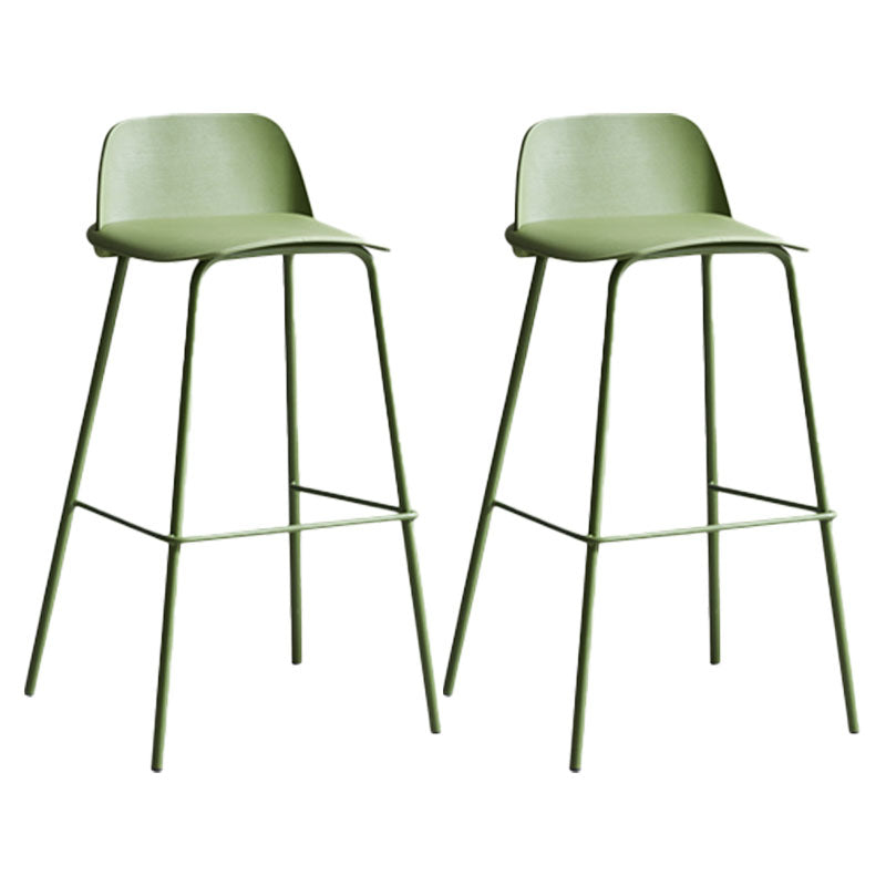 Contemporary Metal Plastic Barstool Bristol Bar Stool with Footrest and Low Back Green 2 Piece Set Clearhalo 'Bar Furniture' 'Bar Stools' 'bar_stools' 'furn' 'furn_bar_stools' 'furniture_bar_stools' 'Kitchen & Dining Furniture' 'kitchen&dining_furn' 'kitchen' 'kitchen_furn' Furniture' 4611677