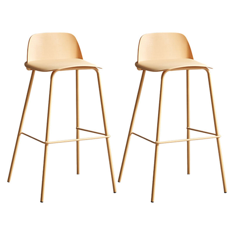 Contemporary Metal Plastic Barstool Bristol Bar Stool with Footrest and Low Back Yellow 2 Piece Set Clearhalo 'Bar Furniture' 'Bar Stools' 'bar_stools' 'furn' 'furn_bar_stools' 'furniture_bar_stools' 'Kitchen & Dining Furniture' 'kitchen&dining_furn' 'kitchen' 'kitchen_furn' Furniture' 4611678