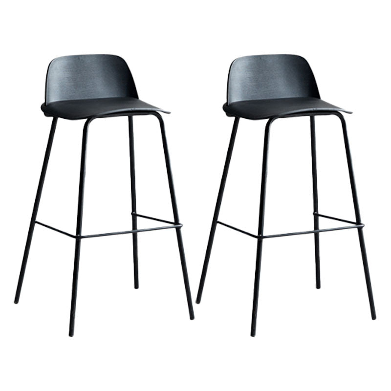 Contemporary Metal Plastic Barstool Bristol Bar Stool with Footrest and Low Back Black 2 Piece Set Clearhalo 'Bar Furniture' 'Bar Stools' 'bar_stools' 'furn' 'furn_bar_stools' 'furniture_bar_stools' 'Kitchen & Dining Furniture' 'kitchen&dining_furn' 'kitchen' 'kitchen_furn' Furniture' 4611680