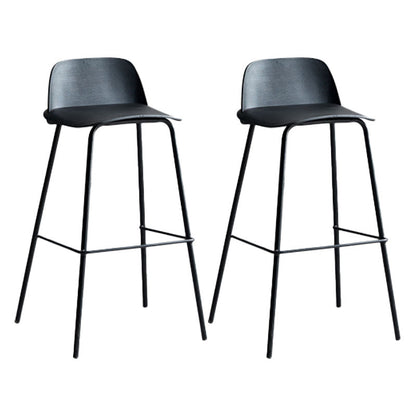Contemporary Metal Plastic Barstool Bristol Bar Stool with Footrest and Low Back Black 2 Piece Set Clearhalo 'Bar Furniture' 'Bar Stools' 'bar_stools' 'furn' 'furn_bar_stools' 'furniture_bar_stools' 'Kitchen & Dining Furniture' 'kitchen&dining_furn' 'kitchen' 'kitchen_furn' Furniture' 4611680